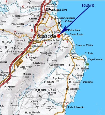 Carta geografica localit Manasi